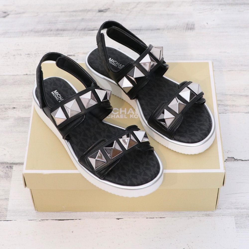 MICHAEL Michael Kors Stark Studded Sandal Black 6.5 - Picture 3 of 10